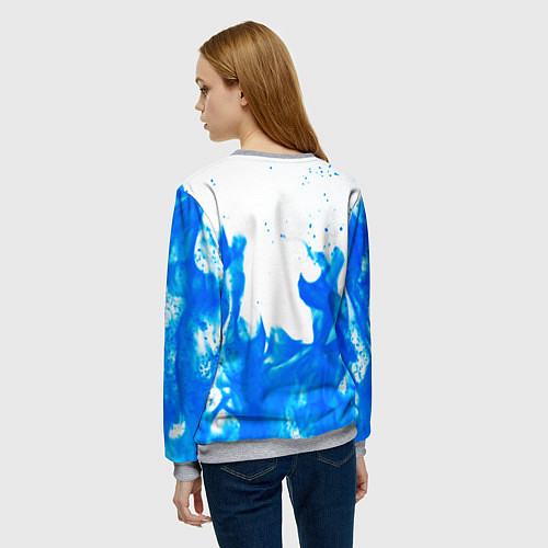 Женский свитшот Stalker голубой огонь / 3D-Меланж – фото 4