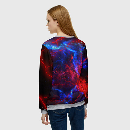 Женский свитшот Ведьмак космический шторм / 3D-Меланж – фото 4
