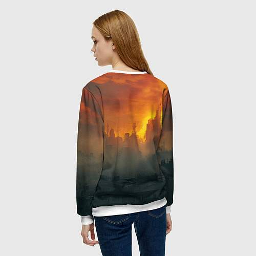Женский свитшот Stalker зараженный город / 3D-Белый – фото 4