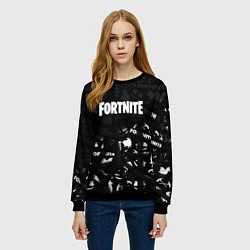 Свитшот женский Fortnite pattern black, цвет: 3D-черный — фото 2