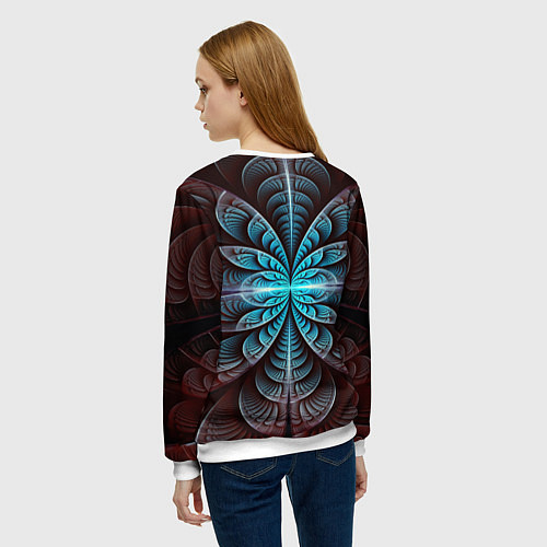 Женский свитшот Оптический узор психоделика / 3D-Белый – фото 4