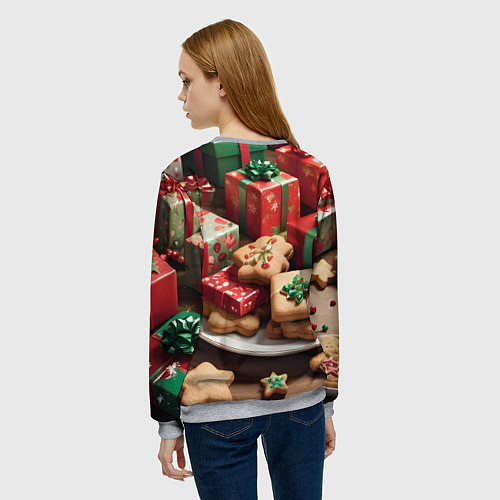 Женский свитшот Рождество подарки / 3D-Меланж – фото 4