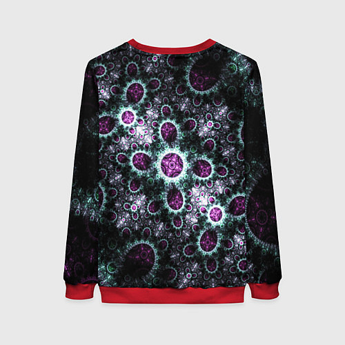 Женский свитшот Фрактальный узор геометрия / 3D-Красный – фото 2