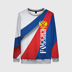 Женский свитшот Цвета флага России и герб