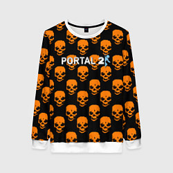 Свитшот женский Portal skull pattern, цвет: 3D-белый