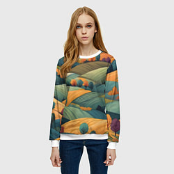 Свитшот женский Луга поля, цвет: 3D-белый — фото 2