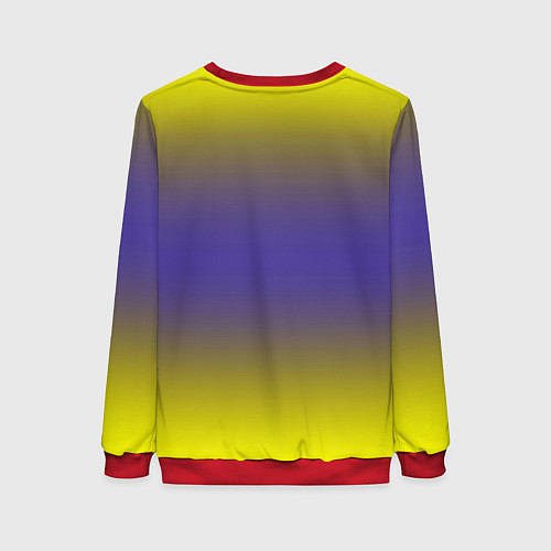 Женский свитшот Градиент жёлто серый / 3D-Красный – фото 2