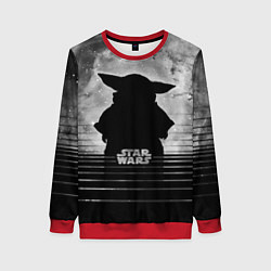 Свитшот женский Звездное небо - Беби Йода, цвет: 3D-красный