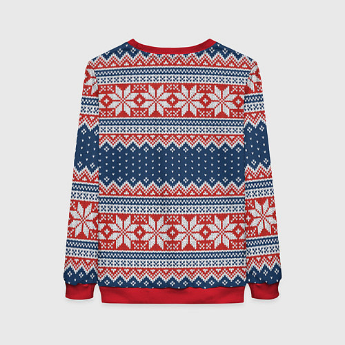 Женский свитшот Knitted Pattern / 3D-Красный – фото 2