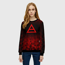 Свитшот женский Thirty Seconds to Mars red poly, цвет: 3D-черный — фото 2