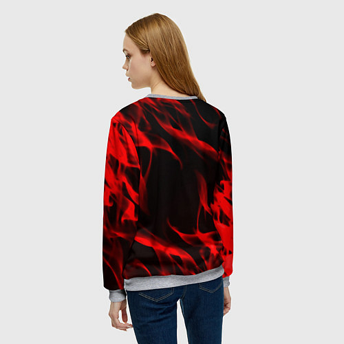 Женский свитшот Keep calm flame red / 3D-Меланж – фото 4