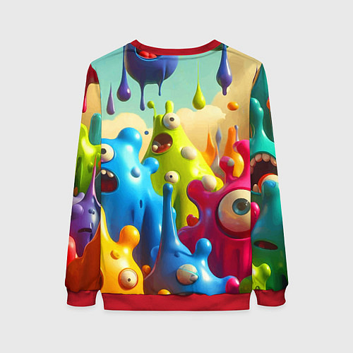 Женский свитшот Мультяшные персонажи - нейроарт / 3D-Красный – фото 2