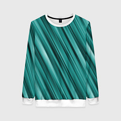 Свитшот женский Лазурные волны, цвет: 3D-белый