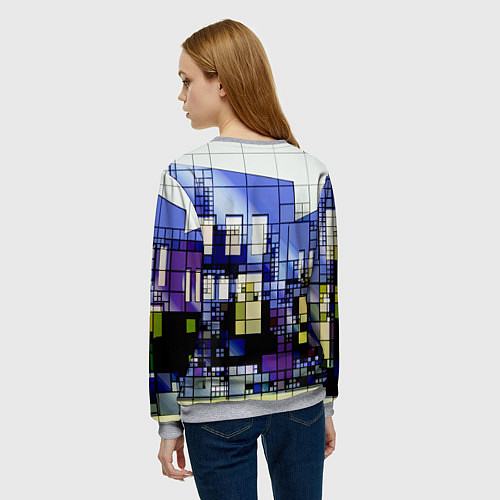 Женский свитшот Городской пейзаж / 3D-Меланж – фото 4