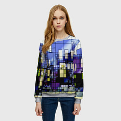 Свитшот женский Городской пейзаж, цвет: 3D-меланж — фото 2
