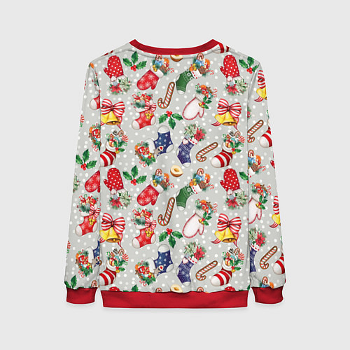 Женский свитшот Christmas Pattern / 3D-Красный – фото 2