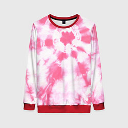 Свитшот женский Розовый тай дай, цвет: 3D-красный