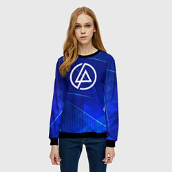 Свитшот женский Linkin Park blue poly, цвет: 3D-черный — фото 2