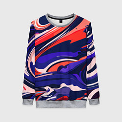 Свитшот женский Абстракция разводов разноцветная, цвет: 3D-меланж