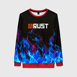 Свитшот женский Rust neon flame, цвет: 3D-красный