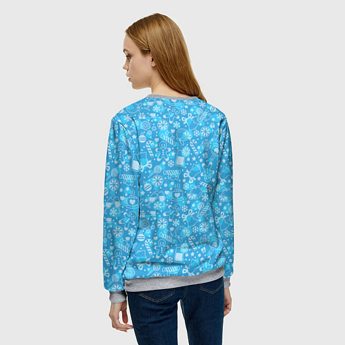 Женский свитшот Змейка с красным бантиком / 3D-Меланж – фото 4