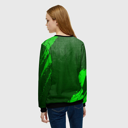 Женский свитшот Atletico Madrid - green gradient / 3D-Черный – фото 4