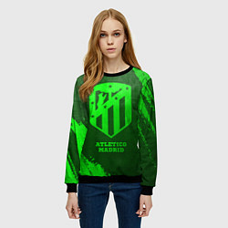 Свитшот женский Atletico Madrid - green gradient, цвет: 3D-черный — фото 2