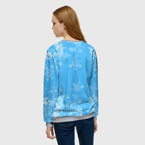 Женский свитшот Happy Holidays - Fortnite Ginger Gunner и Щелкунчи / 3D-Меланж – фото 4