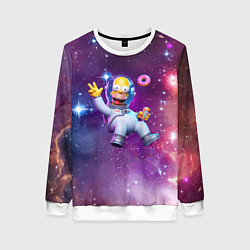 Свитшот женский Homer Simpson in space - ai art, цвет: 3D-белый