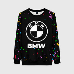 Свитшот женский BMW конфети, цвет: 3D-черный