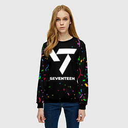 Свитшот женский Seventeen конфети, цвет: 3D-черный — фото 2