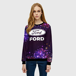 Свитшот женский Праздничный Ford, цвет: 3D-черный — фото 2