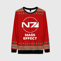 Свитшот женский Mass Effect new year, цвет: 3D-черный
