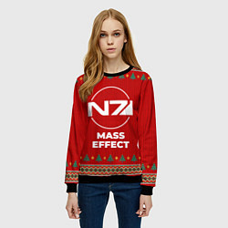 Свитшот женский Mass Effect new year, цвет: 3D-черный — фото 2