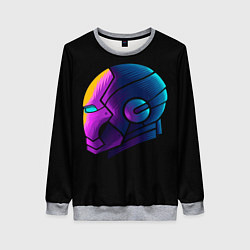 Свитшот женский Неоновый железный человек, цвет: 3D-меланж