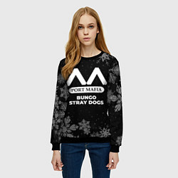 Свитшот женский Снежный Bungo Stray Dogs, цвет: 3D-черный — фото 2