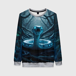 Свитшот женский Цифровая змея, цвет: 3D-меланж