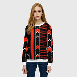 Свитшот женский Красные обои на чёрном фоне, цвет: 3D-белый — фото 2