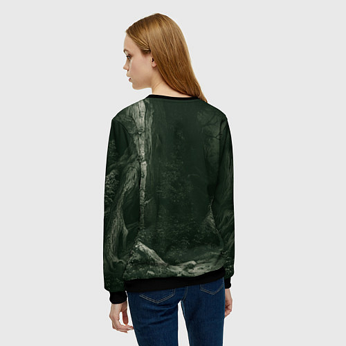 Женский свитшот Уставший воин после битвы / 3D-Черный – фото 4