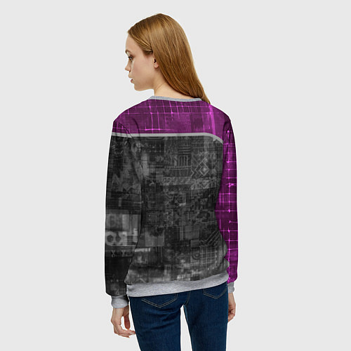 Женский свитшот Кибернетическая демоница / 3D-Меланж – фото 4