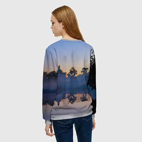 Женский свитшот Вечер в Ораниенбауме / 3D-Меланж – фото 4