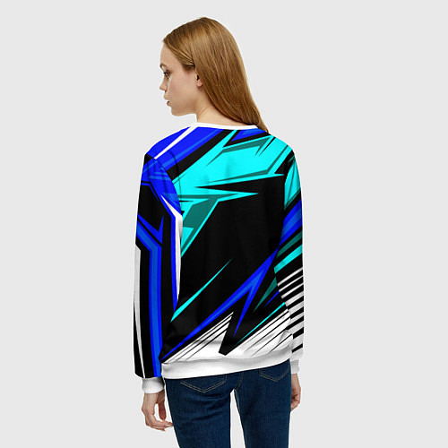 Женский свитшот Субару - синий спорт / 3D-Белый – фото 4