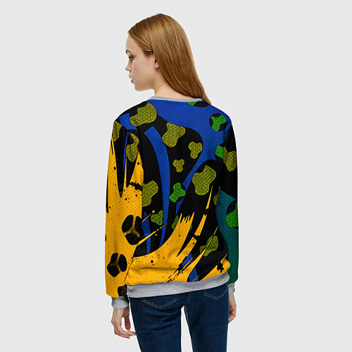 Женский свитшот Абстрактные пятна леопарда / 3D-Меланж – фото 4