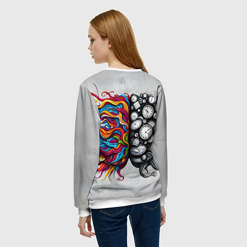 Женский свитшот Полушария мозга / 3D-Белый – фото 4