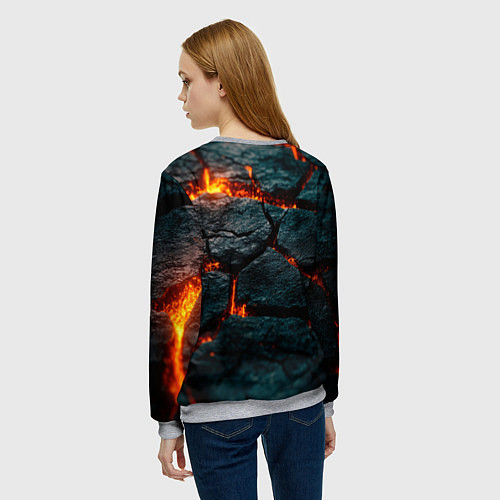 Женский свитшот Скала и лава / 3D-Меланж – фото 4