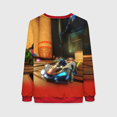 Женский свитшот Team Sonic racing - video game / 3D-Красный – фото 2
