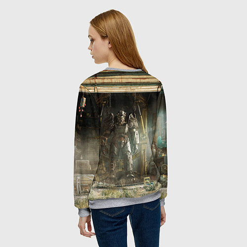 Женский свитшот Fallout - armour garage / 3D-Меланж – фото 4