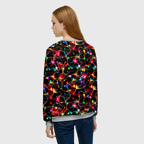 Женский свитшот Новогодние гирлянды / 3D-Меланж – фото 4