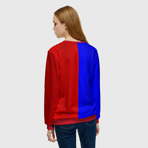 Женский свитшот Сине-красный паук - лого / 3D-Красный – фото 4