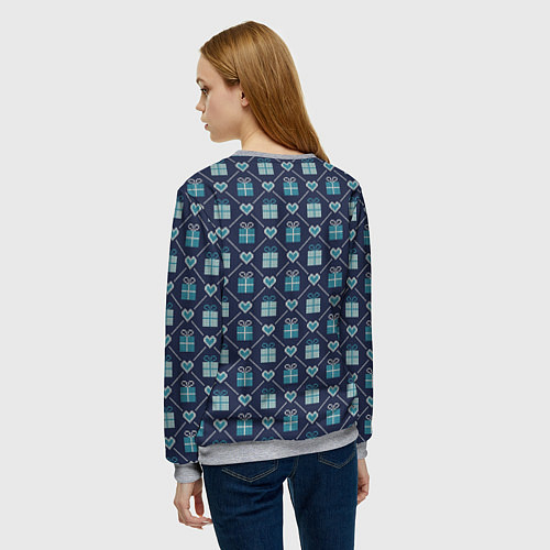 Женский свитшот Праздничные подарки / 3D-Меланж – фото 4